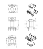 2set EC28 PC40 Ferrite Cores and bobbin 28mm