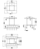 2set EI40 PC40 Ferrite Cores and bobbin 40mm