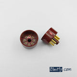 8Pin Octal plug, vacuum tube socket red black for 6L6 EL34 KT88