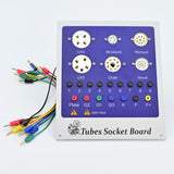 Front panel of the tube tester with 6 vacuum tube sockets