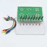 Front panel of the tube tester with 6 vacuum tube sockets