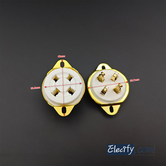 4Pin Gold Ceramic vacuum tube socket, for 300B, 811, 2A3