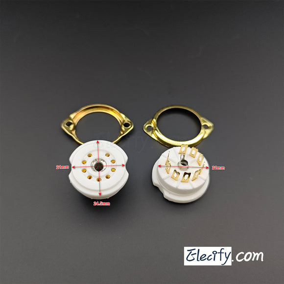 9Pin Gold noval socket, for 12AX7 ECC82 EL84