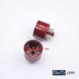 8Pin Octal plug, vacuum tube socket red black