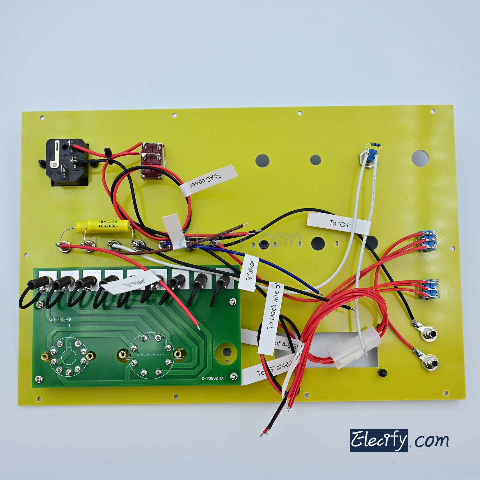 Vacuum tube tester front panel with 4-5-6.3V heat power – elecify