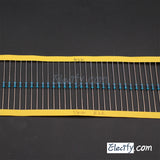 100pcs 1/4W Resistor 1.1KΩ - 10KΩ, Metal Film, 1% tolerance, 0.25W