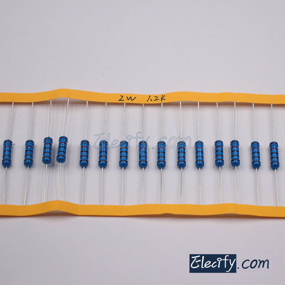 20pcs 2W Resistor 1.1KΩ - 10KΩ, Metal Film, 1% tolerance