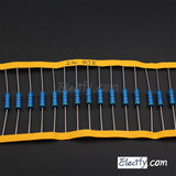 50pcs 1/2W Resistor 1.2KΩ - 10KΩ, Metal Film, 1% tolerance, 0.5W