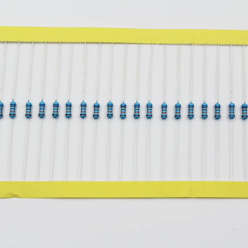 100pcs 1/4W Resistor 1.2MΩ - 10MΩ, Metal Film, 1% tolerance, 0.25W