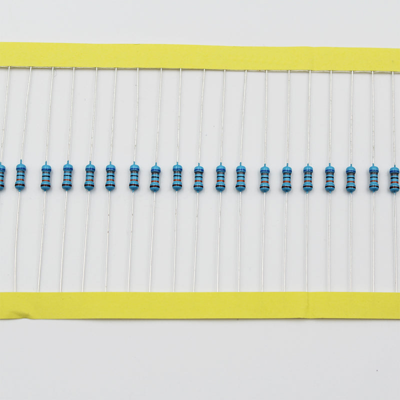 100pcs 1/4W Resistor 12Ω - 100Ω, Metal Film, 1% tolerance, 0.25W