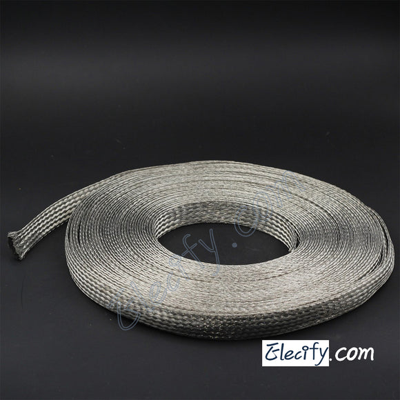 1m 3.3ft 15mm Flat Tinned Copper Braid cable,tin plating copper shield tube