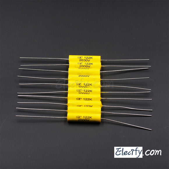 2000V 1200pF 2KV 122 axial polypropylene film capacitor