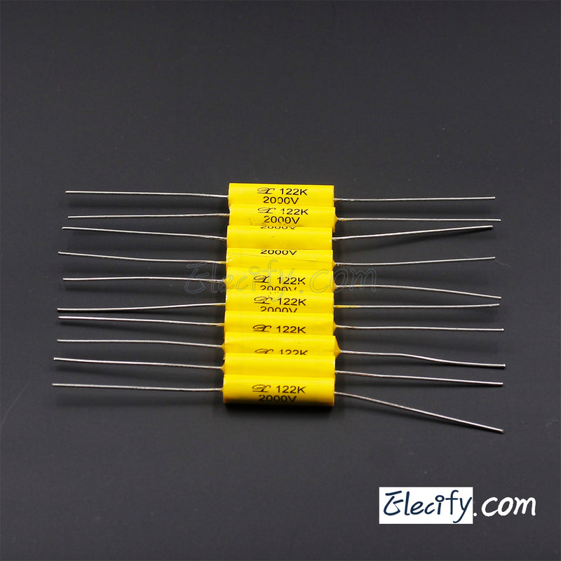 2000V 1200pF 2KV 122 axial polypropylene film capacitor