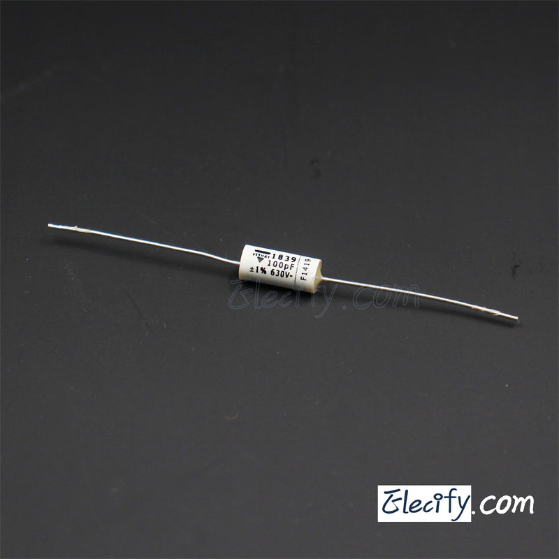 630V 100pF Vishay Audio MKP1839 Axial Capacitor 0.1nF ±1%
