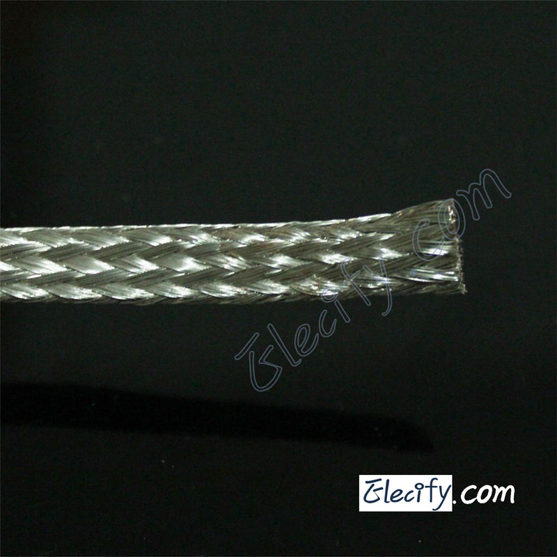 1m 3.3ft 6mm Flat Tinned Copper Braid cable,tin plating copper shield tube