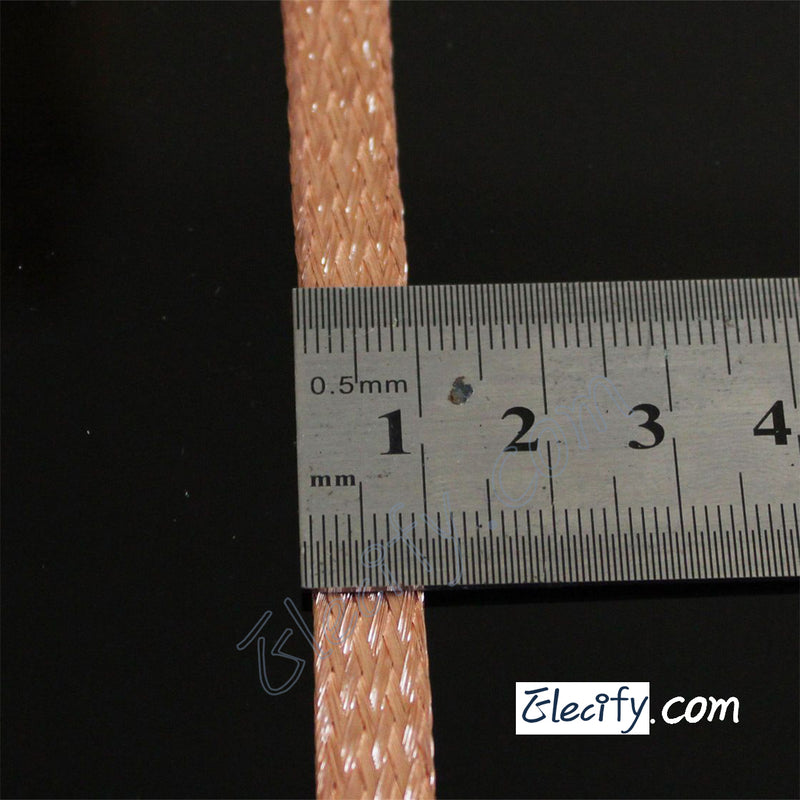 1m 3.3ft 8mm Flat Copper Braid cable,Bare copper braid wire, ground lead