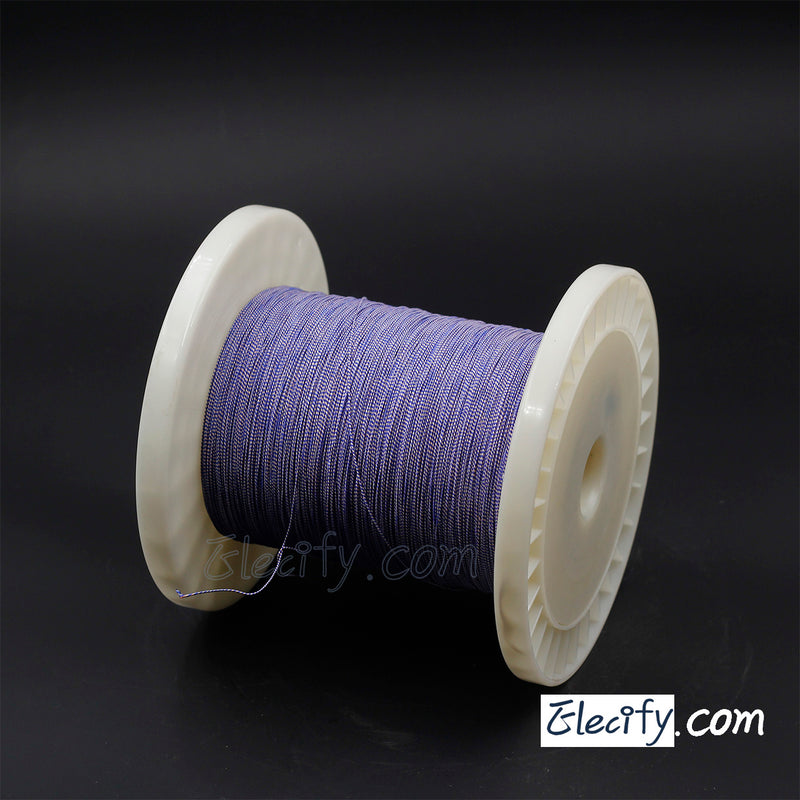 10m 0.05mm x 50 strands blue and white colour Natural silk litz wire, 50/44