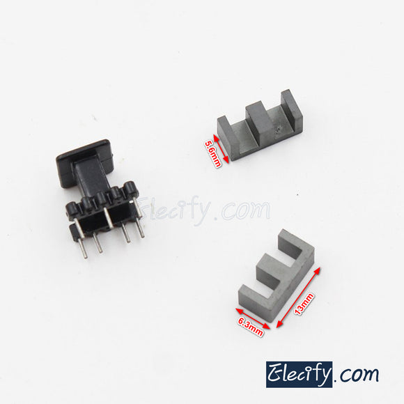 5set EE13 3+4pins Ferrite Cores and bobbin, PC40 13mm