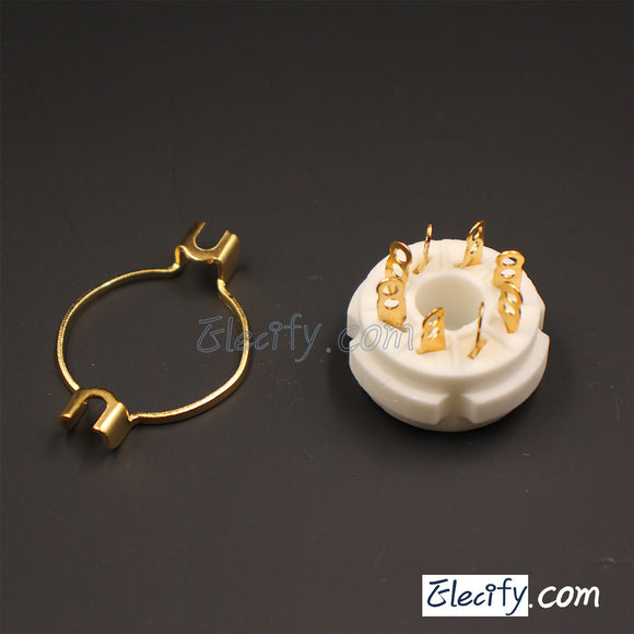 8Pin Gold Octal socket, for KT66 KT88 6SN7 6V6, etc