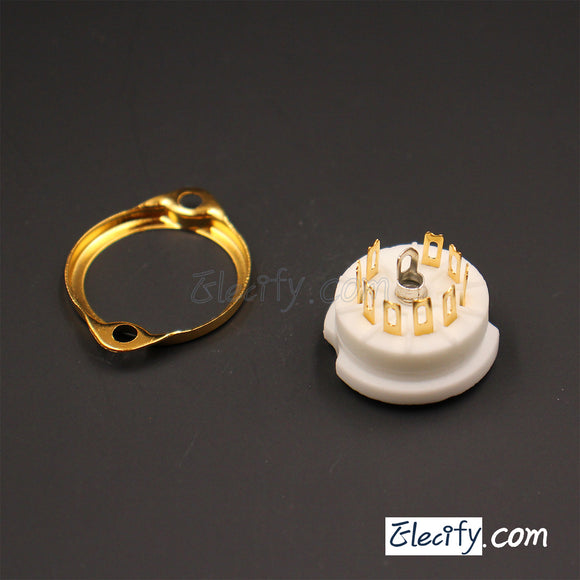 9Pin Gold noval socket, for 12AX7 ECC82 EL84