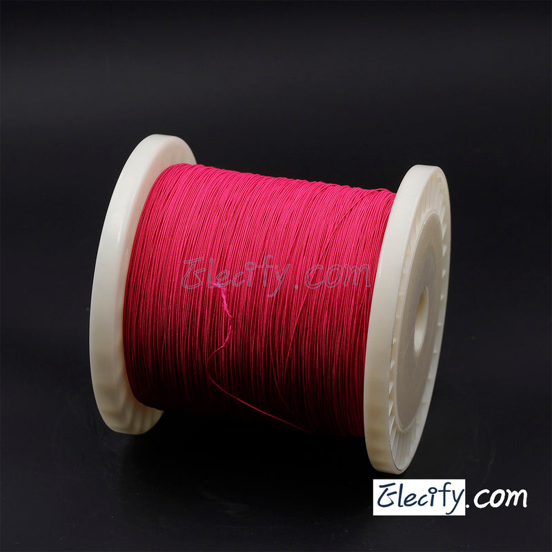 10m 0.05mm x 50 strands, red colour Natural silk litz wire. 50/44