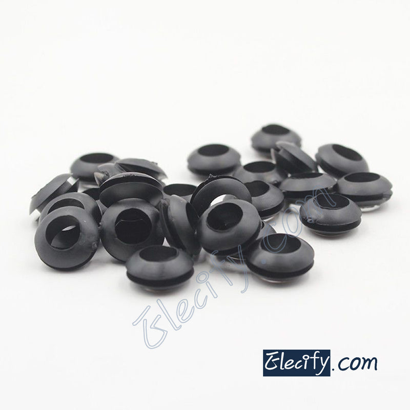 10pcs black rubber wiring grommet 4mm