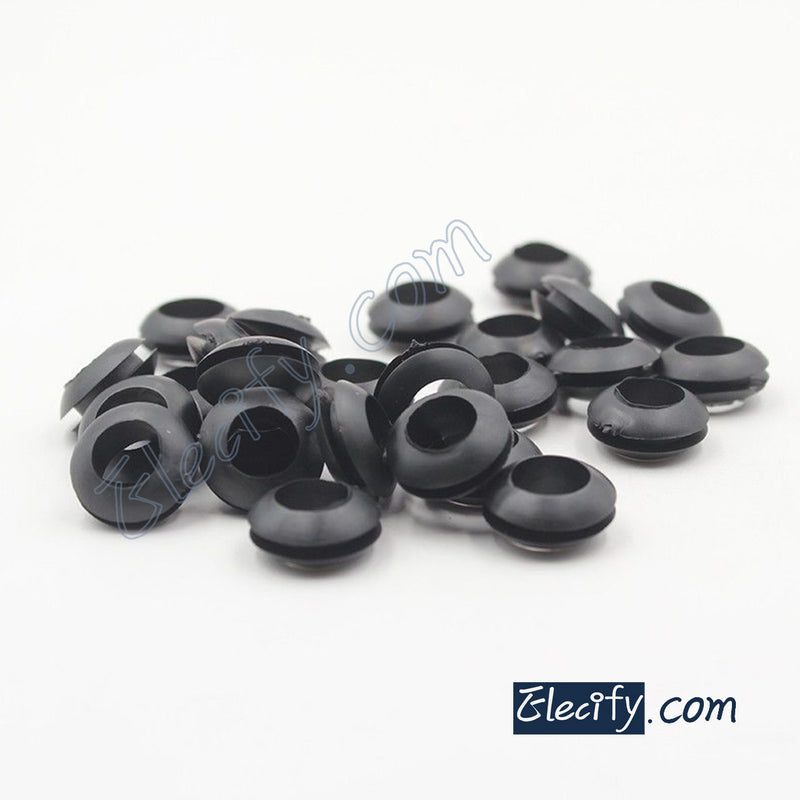 10pcs black rubber wiring grommet 6mm