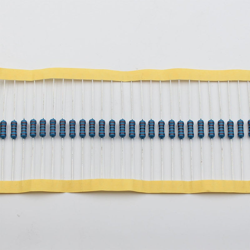 50pcs 1/2W Resistor 12Ω - 100Ω, Metal Film, 1% tolerance, 0.5W