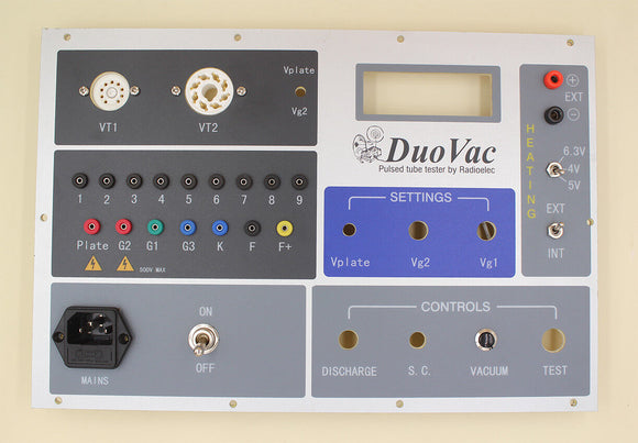 Vacuum tube tester front panel with 4-5-6.3V heat power